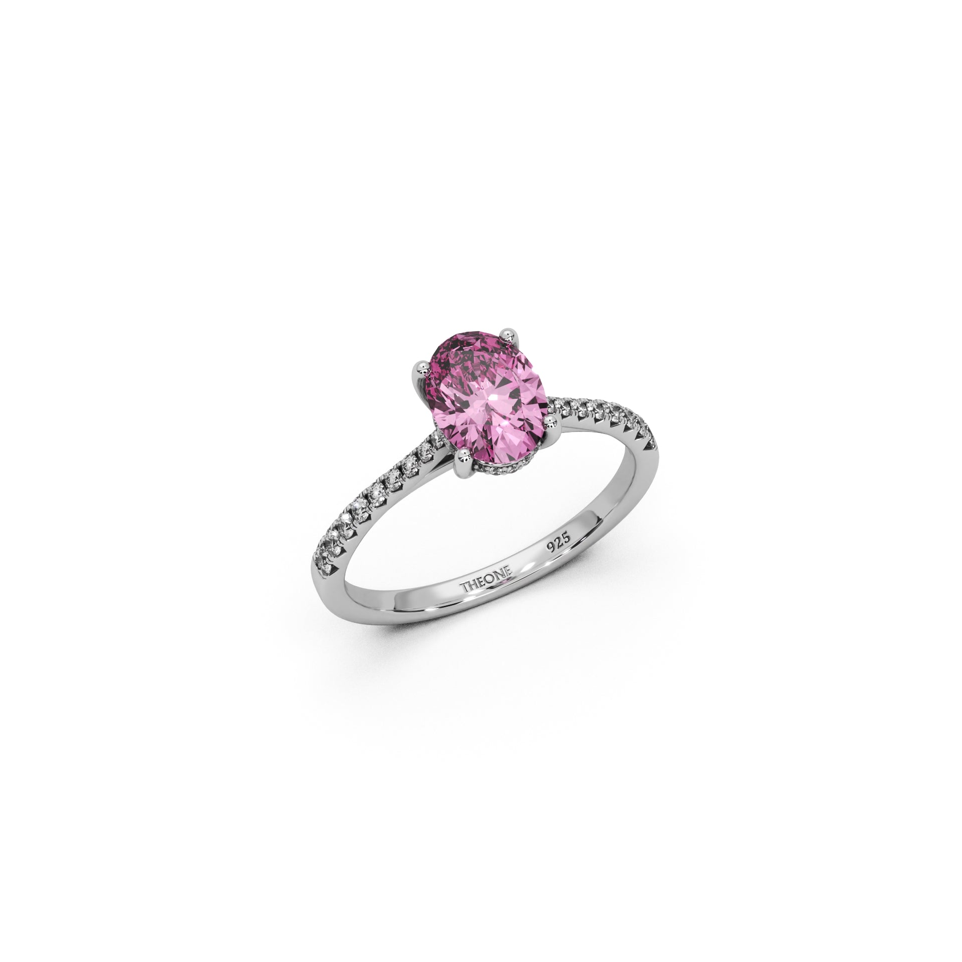 THEONE Pink Oval Silver Promise