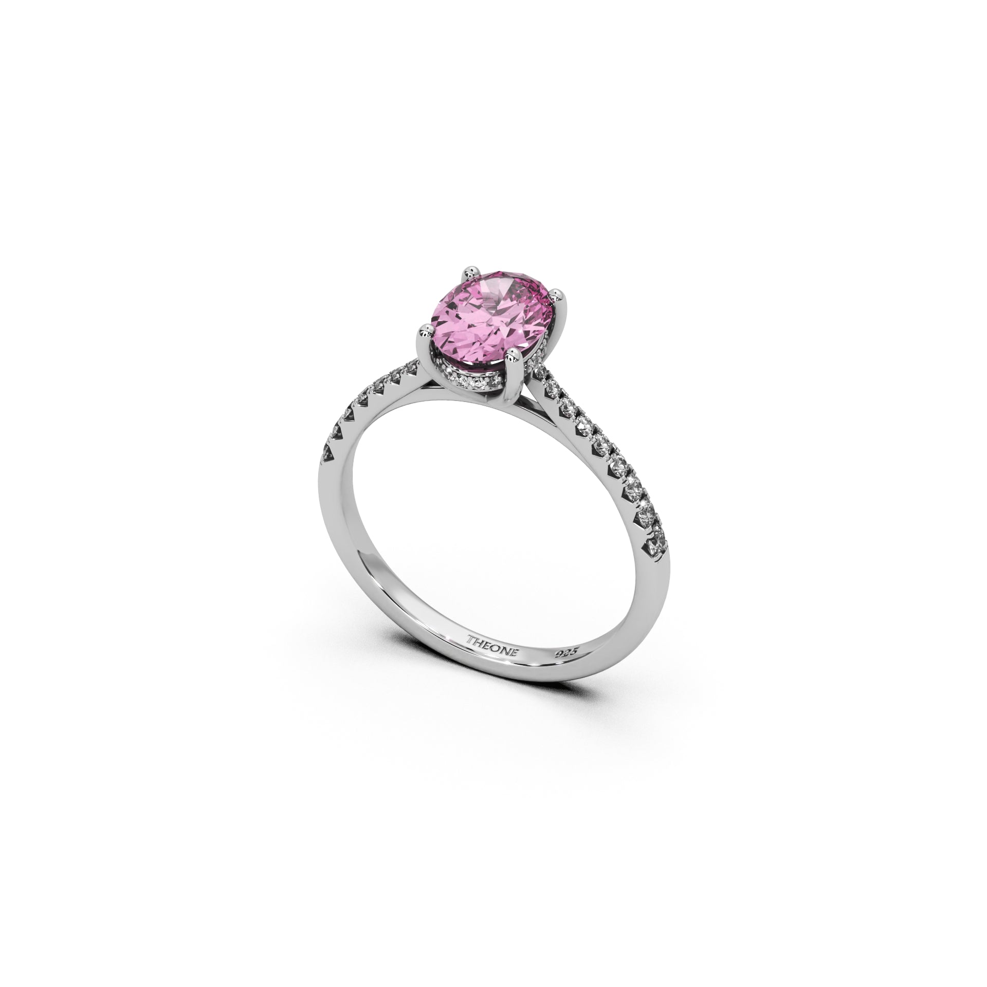 THEONE Pink Oval Silver Promise
